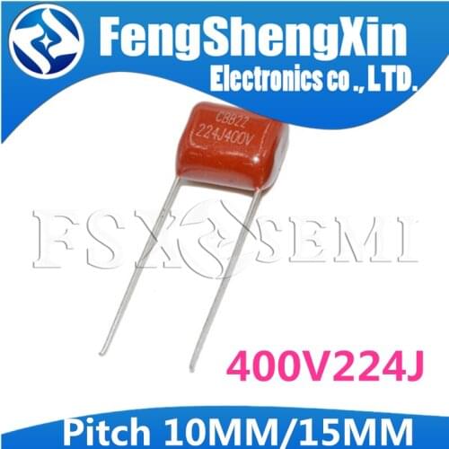 20PCS 400V224J 400V 0.22UF 220NF 400V 224J 224 CBB Pitch 10MM/15MM Polypropylene film capacitor