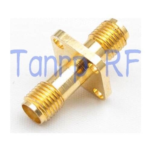 10PCS/ lots SMA female jack to SMA female jack straight 4 hole Panel RF coaxial connector adapter cable #S3