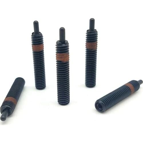 2pcs PJH6 Allen bead positioning screws telescopic spring jacking pin plunger screw carbon steel black color 3mm-10mm long