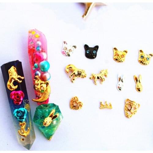 20 pcs/lot Horse lion heart-shaped cat head metal material epoxy mold makeing jewelry filling for DIY jewelry Making Tool