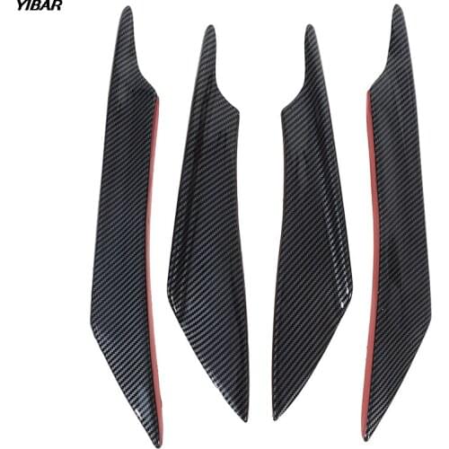 4Pcs Carbon Fiber Car Bumper Fin Canard Splitter Diffuser Spoiler Air knife