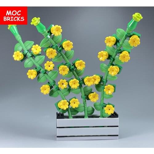 5 Sets/lot MOC Bricks spring flower vine wall street Building Blocks figure Assembled Toy kids gifts
