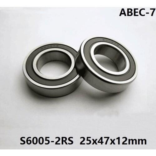 5pcs S6005-2RS S6005 2RS 25x47x12 mm ABEC-7 Stainless Steel hybrid Si3n4 ceramic bearing for fishing reel 25*47*12 6005 6005RS