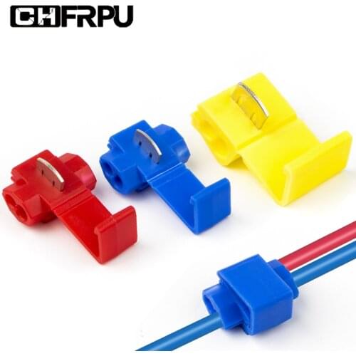 50pcs quick connect clamp wire and cable crimping separator line connector terminal blue red yellow lip pliers soft distributor