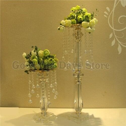 70cm Tall Crystal Table Centerpieces Wedding Chandelier acrylic flower stand Home Decor