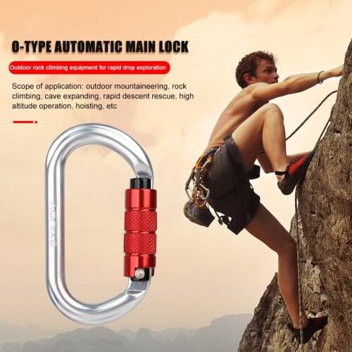 Aluminum Carabiner O Shape Mountain Rock Climbing Outdoor Lock Buckle Hook Travelling Easy Carrying Portable Parts