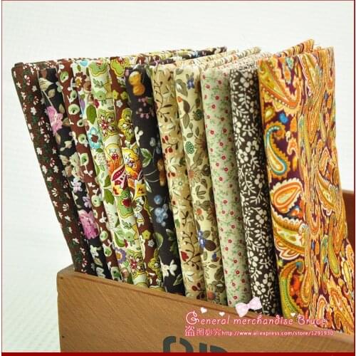 Clothes Bedding Fabric Cloth Patchwork Cotton 12piece 45x50cm Brown Suede Other Plain Printed 100