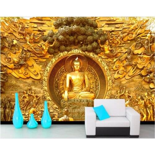 CJSIR Large Custom Wallpaper Frescoes Wuxi Lingshan Buddha Down The Demon Road Wall Papers Home Decor 3d Wall Murals