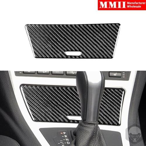 For BMW X3 E83 2004-2010 Gear Storage Box Cover Trim Sticker Real Carbon Fiber Car Interior Styling Decoration Accessories