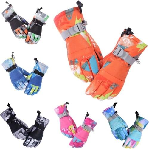 Kids Children Winter Warm Snowboard Touch Screen Ski Gloves Full Finger Mittens P0RA