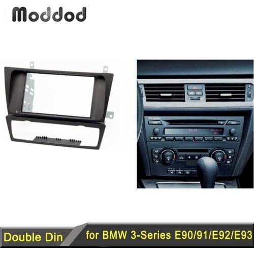 Double Din Fascia for BMW 3 Series E90 E91 E92 E93 2004-2012 Radio CD DVD GPS Stereo Panel Dash Mount Trim Kit Surrounded Frame