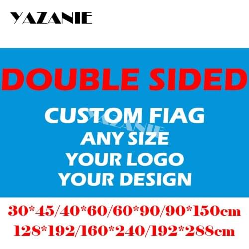 YAZANIE 60*90cm/90*150cm/120*180cm/160*240cm Double Side Custom Flag Double Sided Large Logo Printed Car Flags and Banners