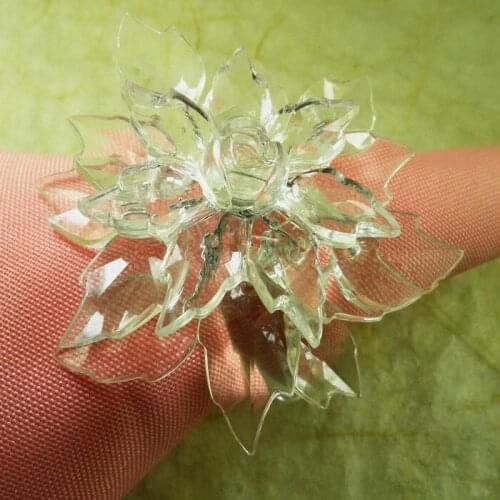 Crystal flower napkin rings, cheap napkin holder