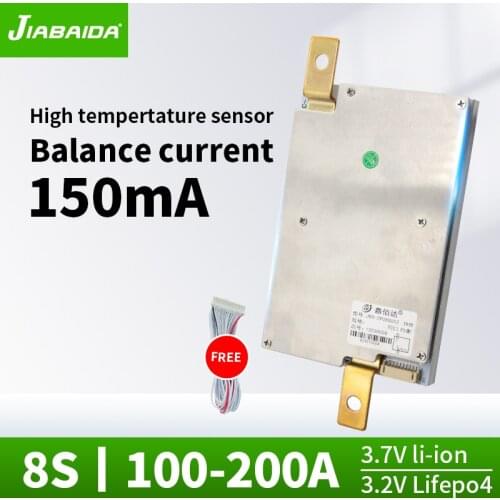 JBD BMS 8S 200A Lifepo4 Battery 24V Same Port Balance With Temperature Sensor 150A 120A 100A