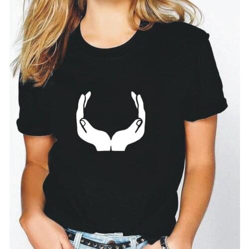 Summer Short Sleeve Harajuku Tee Shirt Femme Fashion Hands Hope Protection Print T Shirt Women Tops Casual Tshirt Camiseta Mujer