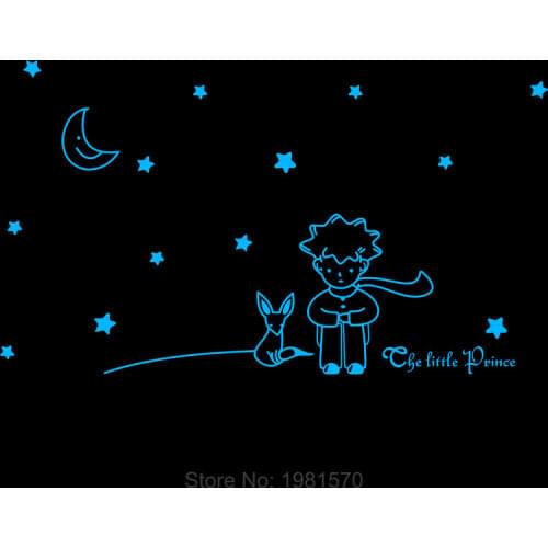The Little Prince Moon Stars Fairytale Wall Stickers for Kids Rooms Home Decor Living Room Bedroom Glow in the Dark Decoration