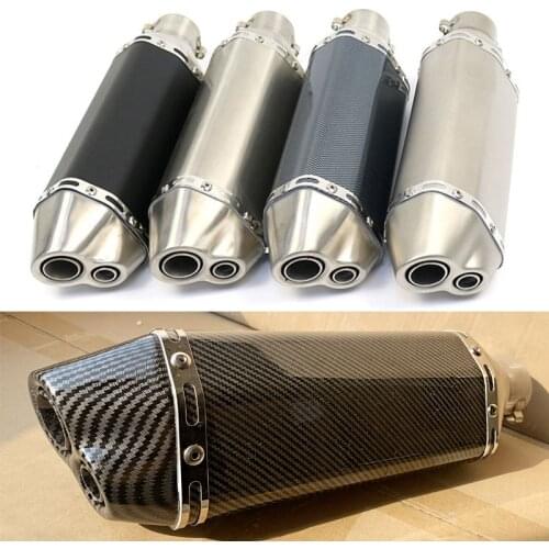 Motorcycle exhaust pipe muffler escape moto royal enfield cafe racer for right left side mt 07 mt09 vespa primavera gts aerox 50