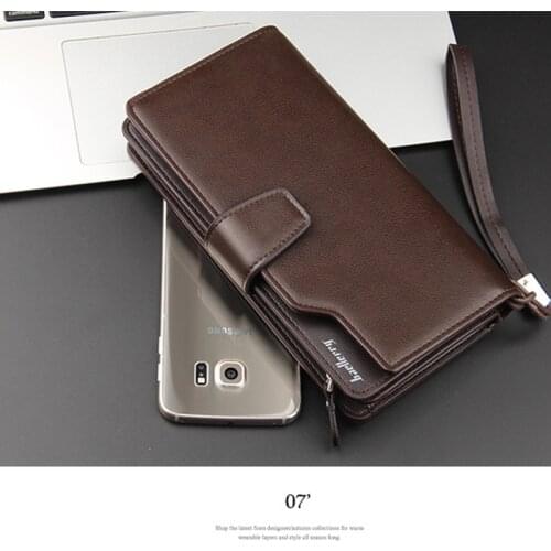 Mens Phone Handbag Travel Wallet Document Organizer Passport Holder checkbook Card Case Long Wallet for Men