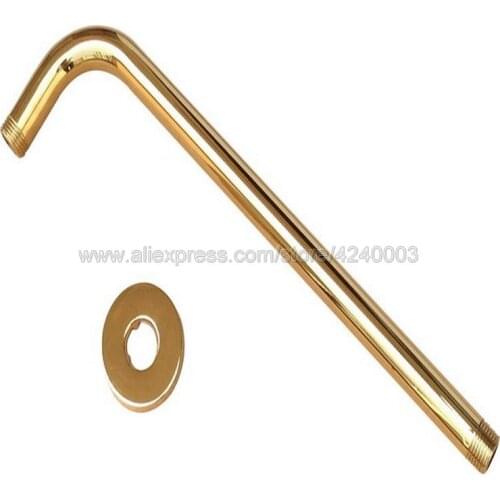 Gold Color Brass Wall Shower Head Extension Pipe - 12" Long Shower Arm Arm Bathroom Accessories Khh102