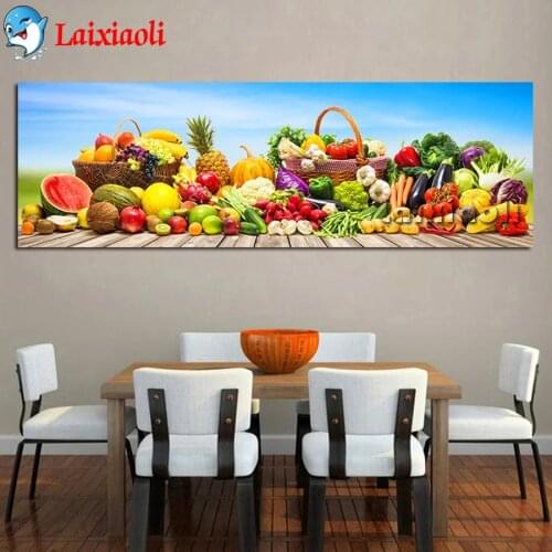 Kitchen Wall Art 5D DIY Diamond Painting sale Vegatables and Fruits Cross Stitch Diy Diamond Embroidery Mosaic Dining Room decor