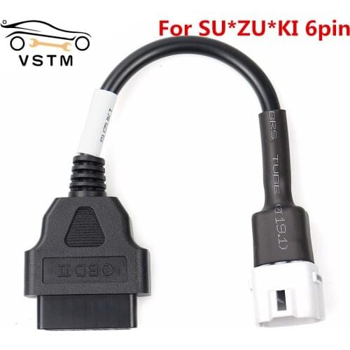 The Latest OBD Motorcycle Cable For Su*zu*ki 6 Pin Plug Cable Diagnostic Cable 6Pin to OBD2 16 Pin Adapter Free Shipping