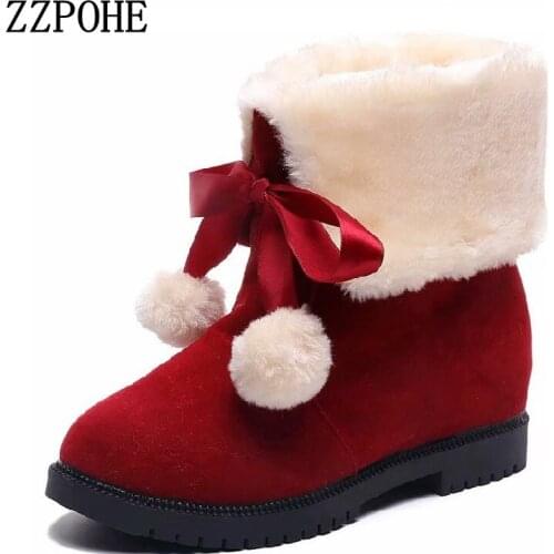 ZZPOHE 2019 winter new wild womens shoes plus velvet students warm anti-skiing boots ankles two wearing snow boots