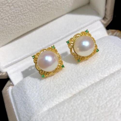 NEW 925 Sterling Silver Earrings Findings Settings Base Mountings Parts Mounts for Pearls Agate Coral Beads Stones Crystal