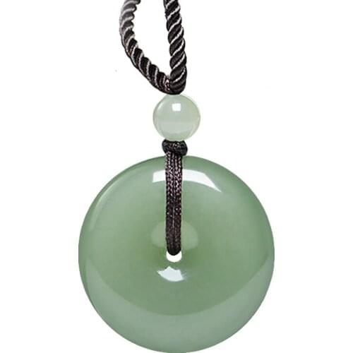 Original HETIAN Jade Necklace Pendant Circle Jade Pendant Chinese Style Hand Carved Jade Jewelry