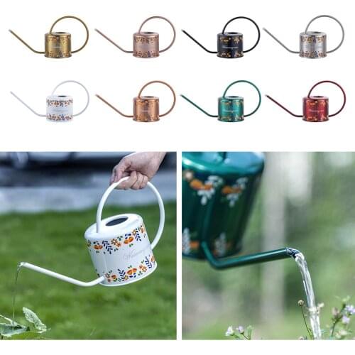 1.3L Long Spout Watering Can Indoor Outdoor Sprinkling Pot Printing Slender Nozzle Flower Small Fruit Houseplants Herbs