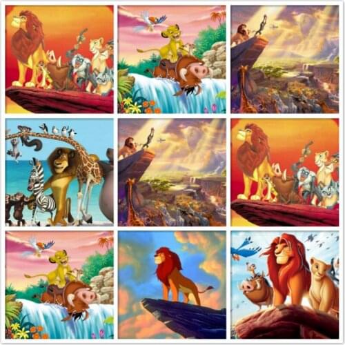 Full Round DIY Diamond Painting Disney Lion King Cross Stitch Kits Gift Diamond Embroidery Mosaic Pattern Home Decor Craft Gift
