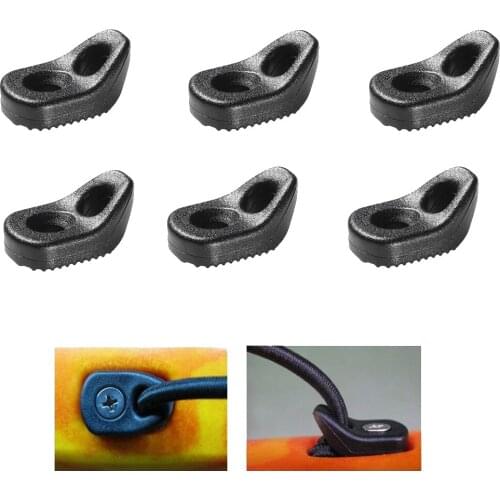 Durable 6 Pcs Kayak Canoe Single Eyelet Tie Down Loop Safety Deck Fitting for Marine Kayaking Cano Fishing Boat Accessory Black