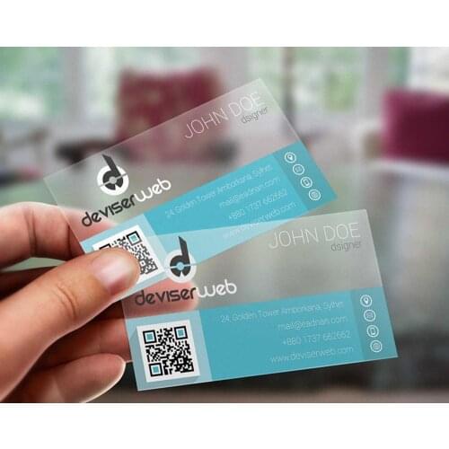 200pcs Free Design Transparent blank card PVC fine matte plastic material waterproof card 85.5*54mm for business card printing