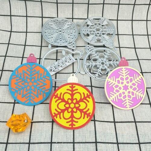 Christmas round snowflake keychain pendant metal cutting knife mold, scrapbook, photo album decoration DIY handmade art