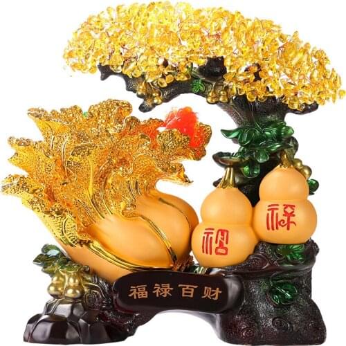 Lucky Money Tree Jade Cabbage Gourd Ornaments Opening Gift Crystal Rich Tree Home Living Room Wine Cabinet Decorations