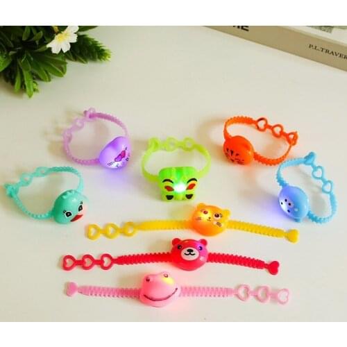 Colorful LED Watch Toy Boys Girls Flash Wrist Band Glow Luminous Bracelets Cartoon Night Light Birthday Party Decor Christmas