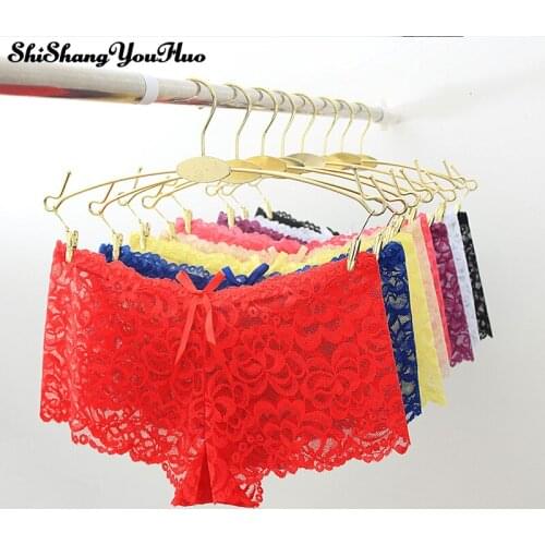 Womens Sexy Lace Seamless Underwear Ultra Thin Bow Lady Fashion Transparent Boyshorts Panties Tanga Calcinha Bragas Cueca 1508
