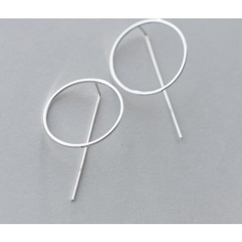 MloveAcc Real 925 Sterling Silver Large Circle Earrings for Women Ladies Statement Jewelry Korean Earrings Pendientes Brincos