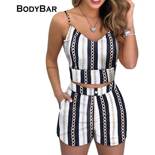 Large Size V-neck Suspender Shorts Suit Beach Style Print Sexy Sleeveless Vest + High Waist Short Set Two-piece Outfits For Lady