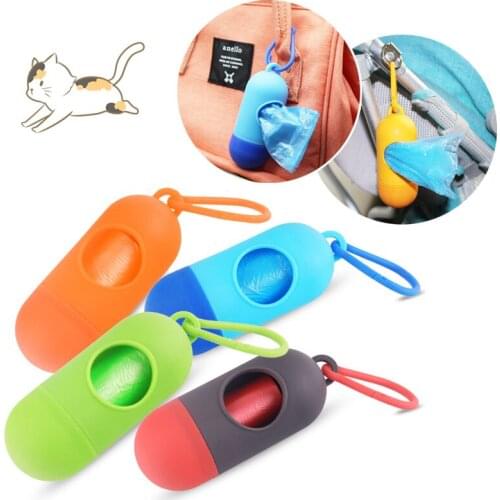 1 Pc Practical Pet Dog Poop Bag Dispenser Waste Garbage Holder Dispensers + Poop Bags Set Pets Dogs Trash Cleaning Supplies