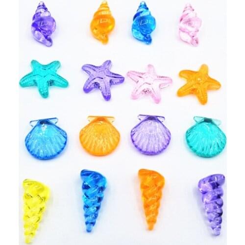 5 Pieces Acrylic Marine life Seashells starfish Solar Fish Game piece For Board Games Children amusement park decoration