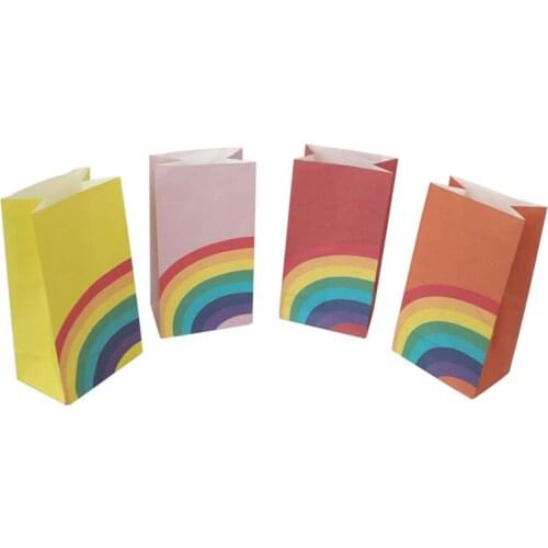 10pcs Paper Bag flat Wedding Party Favor Candy Gift Bags Food Packaging purple Treat Craft Paper Popcorn Bags Food Safe chevron