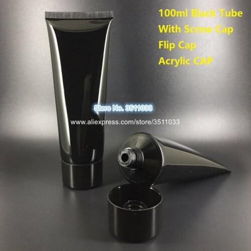 100ml 100g Black Plastic Cosmetic Soft Tube Portable Facial CLeanser Hand Cream Hose Tube Squeeze Emulsion Empty Container Tube