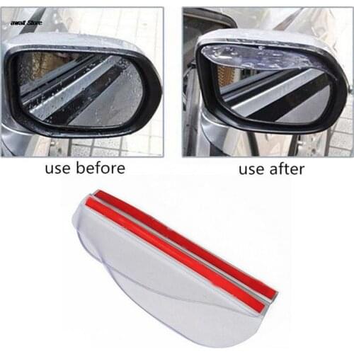 2pcs Car Accessories Eyebrow Rain Cover Flexible PVC Rearview Mirror Rain Shade Rainproof Blades Universal Car Back Mirror