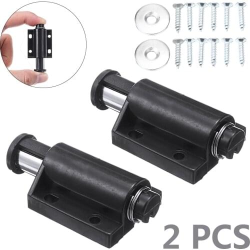 2pcs Push To Open Door Catch Cabinet Magnetic Doors Latch Catch Black Replacement Home Cabinet Drawer Hardware Accessories