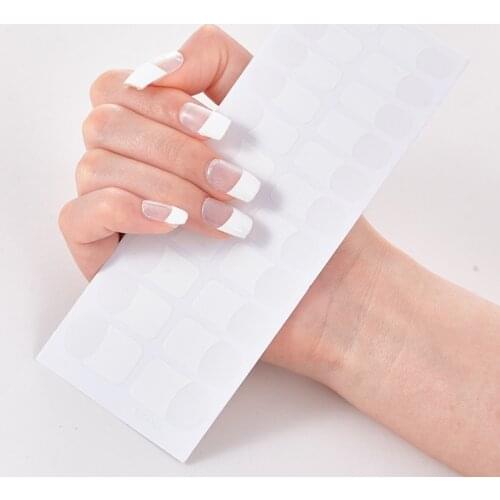 22 Tips/Sheet Pure Solid Color Minimalist Design Fashion Nail Stickers Self Adhesive Nail Sticker Nail Decoration Nail Strips