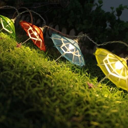 65"inch Umbrella String Light Party Lamp 10-LED Xmas Decor Warm White
