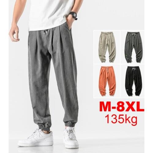 Big 5XL 6XL 7XL 8XL Men Casual New Solid Sweatpants Mens Hip Hop Casual Harem Pants Streetwear Male Trousers Plus Size Bottoms