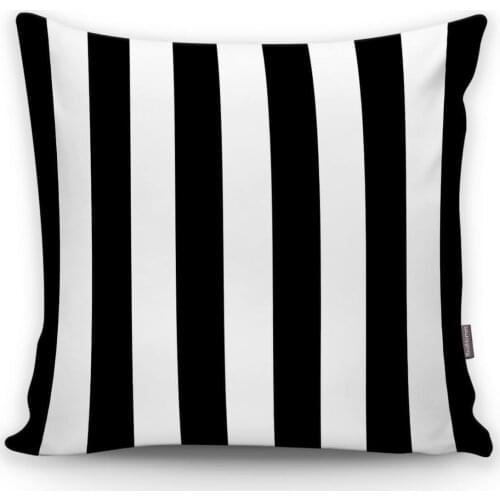 Black White Striped Decorative Cushion Pillow Decorate Case Good Quality Stylish Home Garden Room Kitchen Gift Useful Decorative Modern
