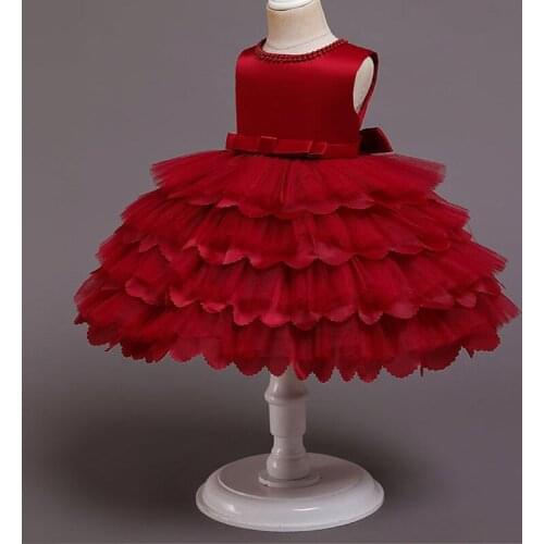 Baby Girls Prom Dress 6-24 Months Tollder Princess Dress Flower Girl Wedding Tutu Dress Birthday Party Kids Puffy Cake Dresses