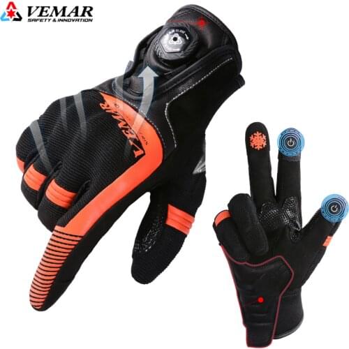 VEMAR Motorcycle Gloves Breathable Summer Moto Biker Glove Men Motocross Gloves Anti-Fall Glove Motorcyclist Guantes Moto